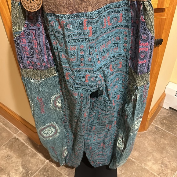 Kala Imports Patchwork Hippy Jumpsuit / Overalls Handmade in Nepal One Size NEW - Picture 6 of 12